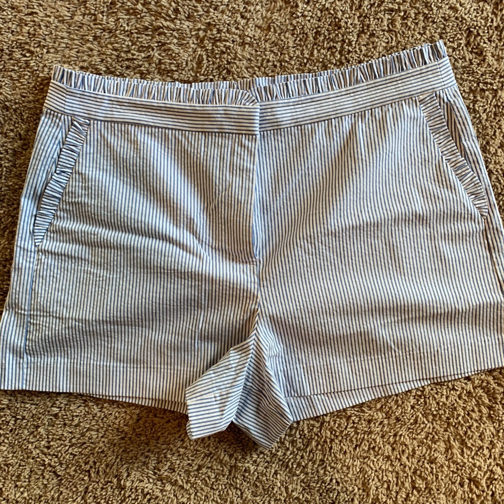 J. Crew Seersucker Ruffle Short